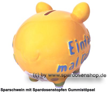Sparschwein 3D Design Einfach mal Danke gelb Keramik D